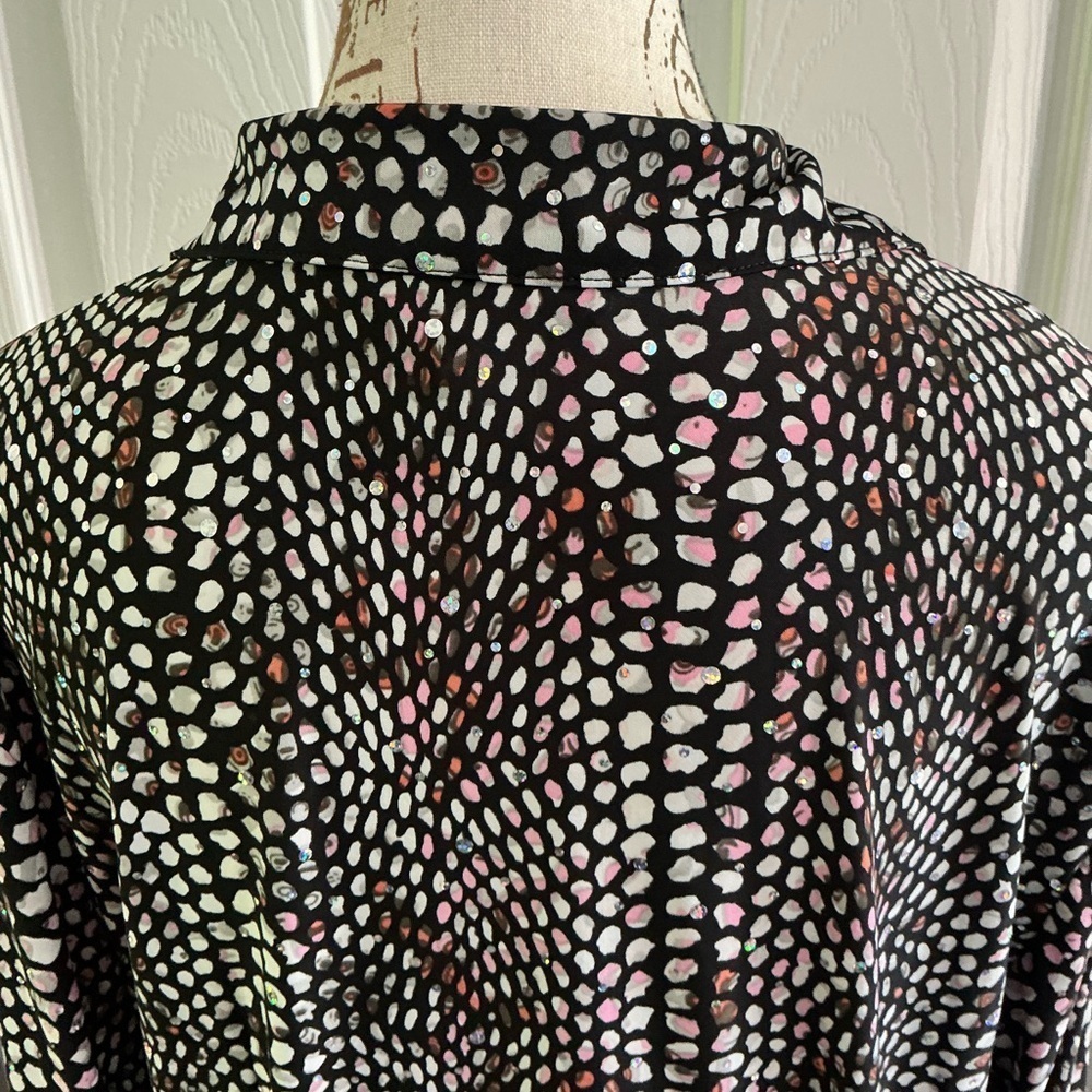 Rebecca Malone Black and White Boxy Button Down Shirt - Picture 4 of 7